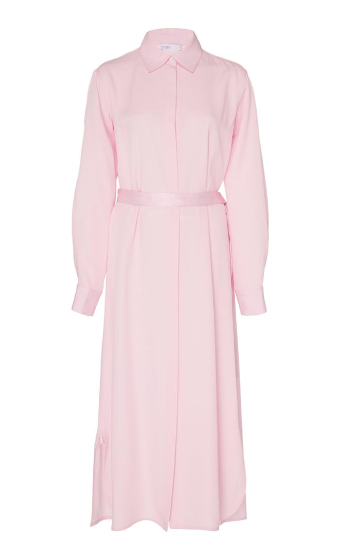 Rosetta Getty Belted Crepe Shirtdress