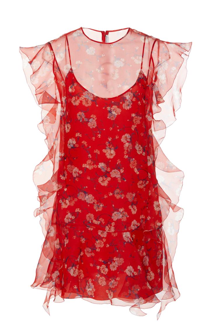 Ermanno Scervino Floral-print Silk-organza Mini Dress