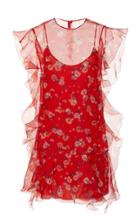 Ermanno Scervino Floral-print Silk-organza Mini Dress