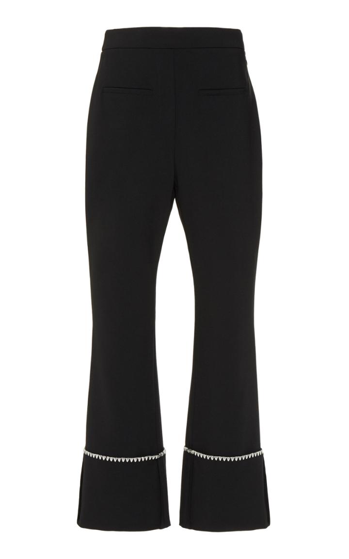 Moda Operandi Ellery Empiricism Crochet-trimmed Crepe Cropped Pants Size: 36