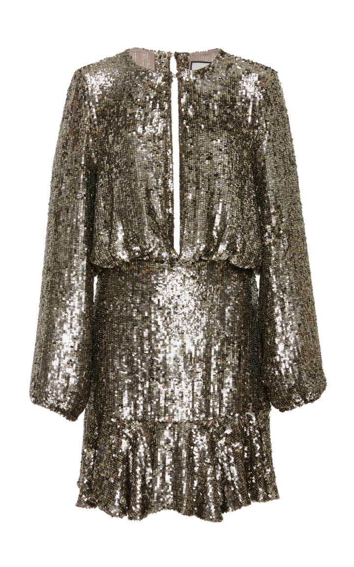 Alexis Tamera Silver Sequin Mini Dress