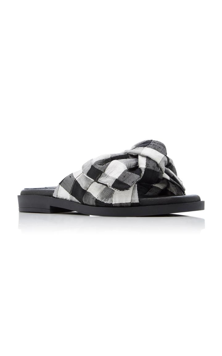 Miista Valerie Checkered Bow Slide