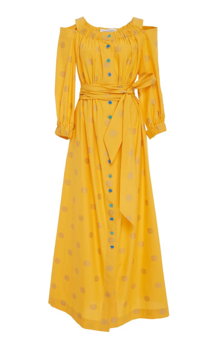 Carolina Herrera Button Front Peasant Dress