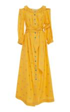 Carolina Herrera Button Front Peasant Dress