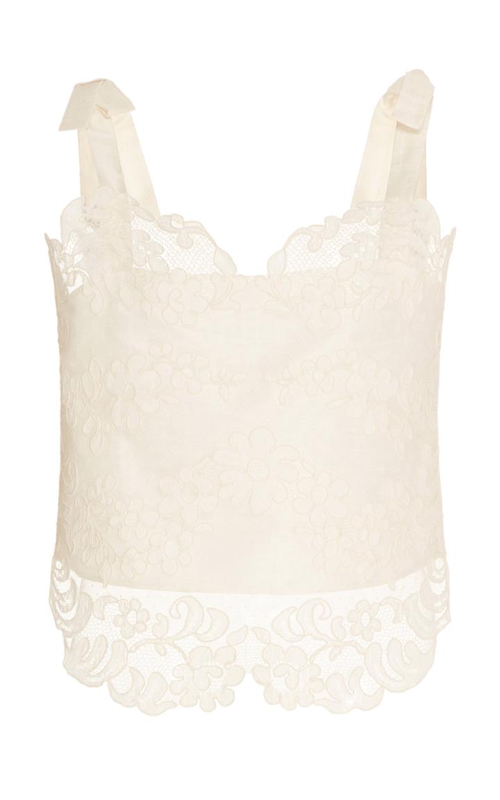 Moda Operandi Markarian Prospero Lace Front Top With Bow Shoulders Size: 0