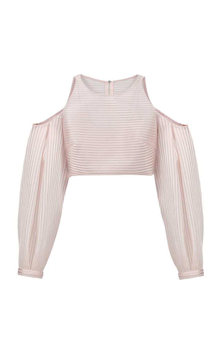 Rami Al Ali Cropped Top With Bishop Sleeves