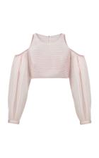 Rami Al Ali Cropped Top With Bishop Sleeves