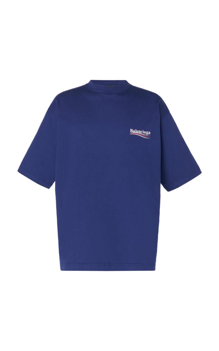 Balenciaga Logo-embroidered Jersey T-shirt