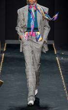 Versace Double Breasted Wool Check Blazer