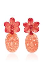Bahina 18k Gold Orchid And Agathe Earrings