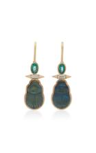 Lito Emerald, Diamond, And Labradorite Scarab Earrings