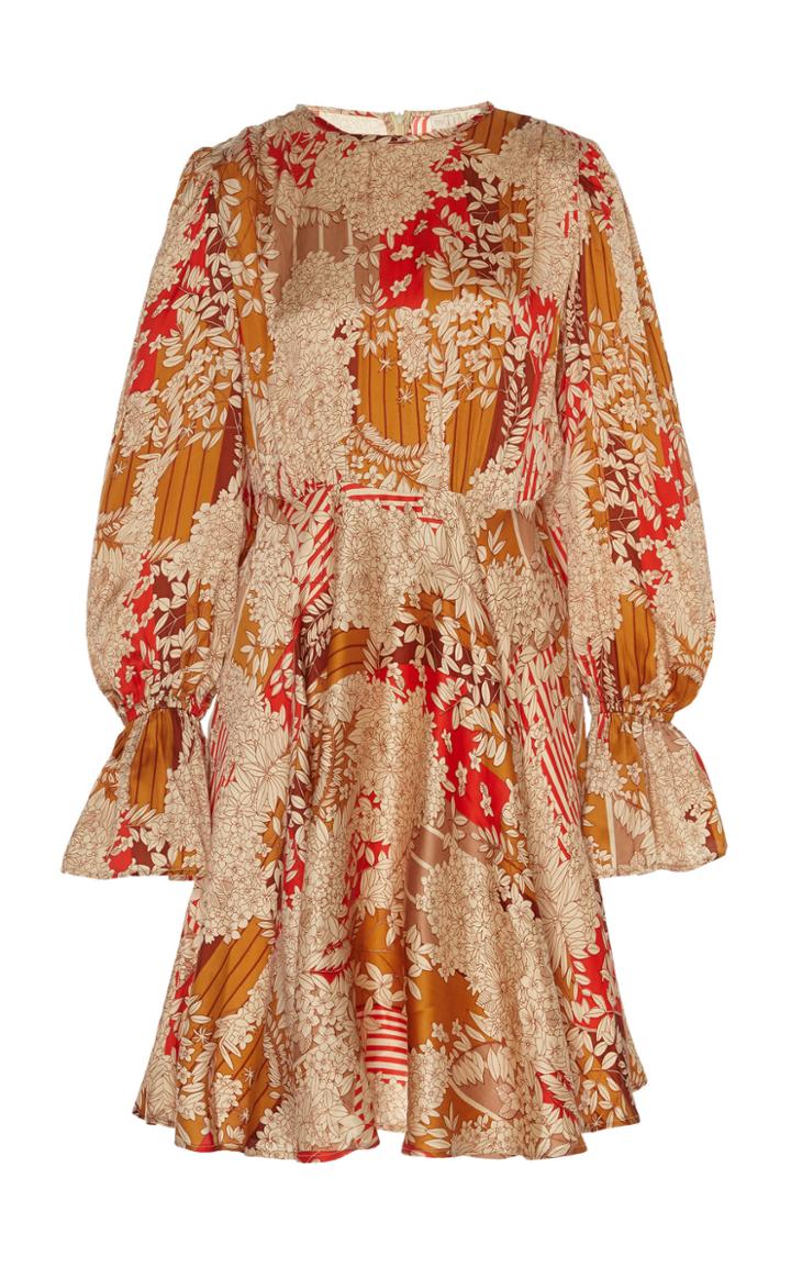 Bytimo Floral-print Satin Mini Dress Size: S