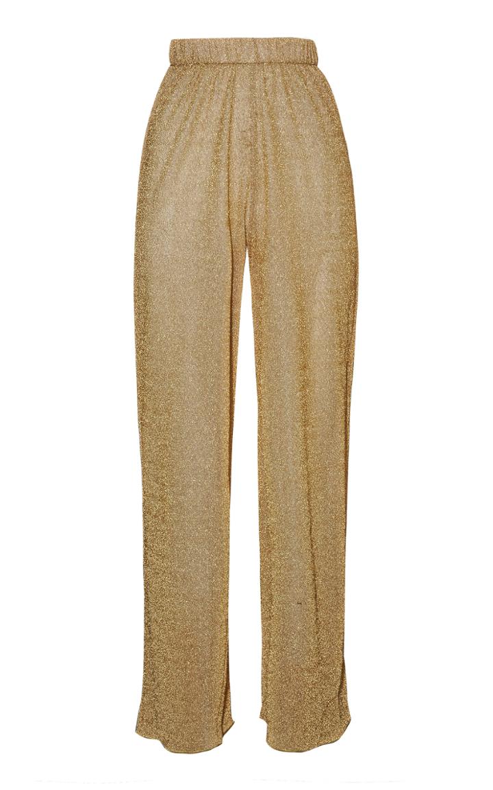Oseree Lumire Stretch-lurex Straight-leg Pants