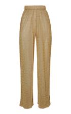 Oseree Lumire Stretch-lurex Straight-leg Pants