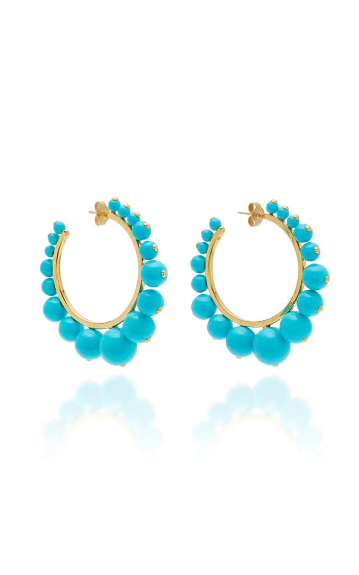 Aurlie Bidermann Ana Earrings With Turquoise Color Pearls