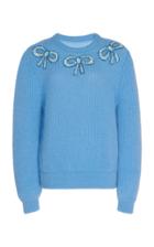 Moda Operandi Alessandra Rich Bow-accented Wool Sweater Size: 38