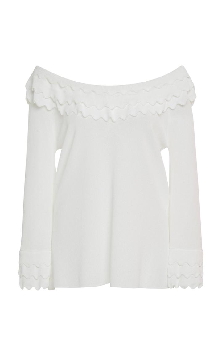 Blumarine Off-the-shoulder Ruffle Sweater