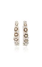 Ranjana Khan M'o Exclusive White Beaded Hoop Earrings