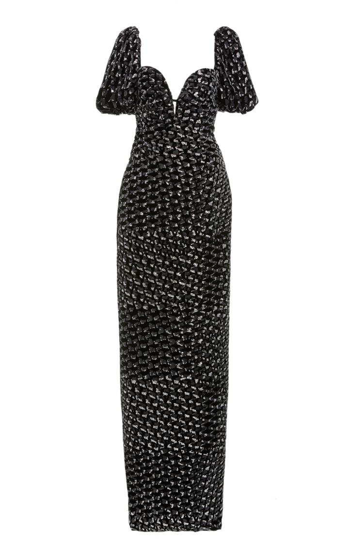 Moda Operandi J. Mendel Puffed-sleeve Jacquard Gown