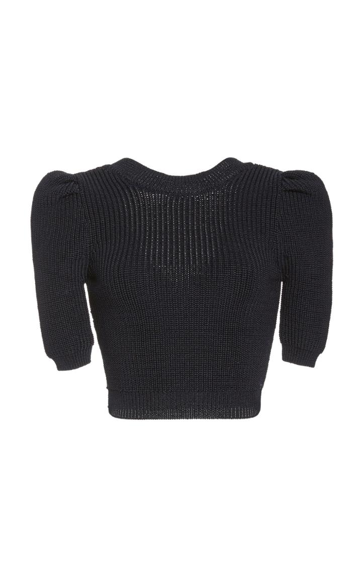 Cushnie Cropped Rib-knit Top