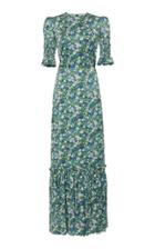 The Vampire's Wife Floral-print Silk-satin Maxi Dress