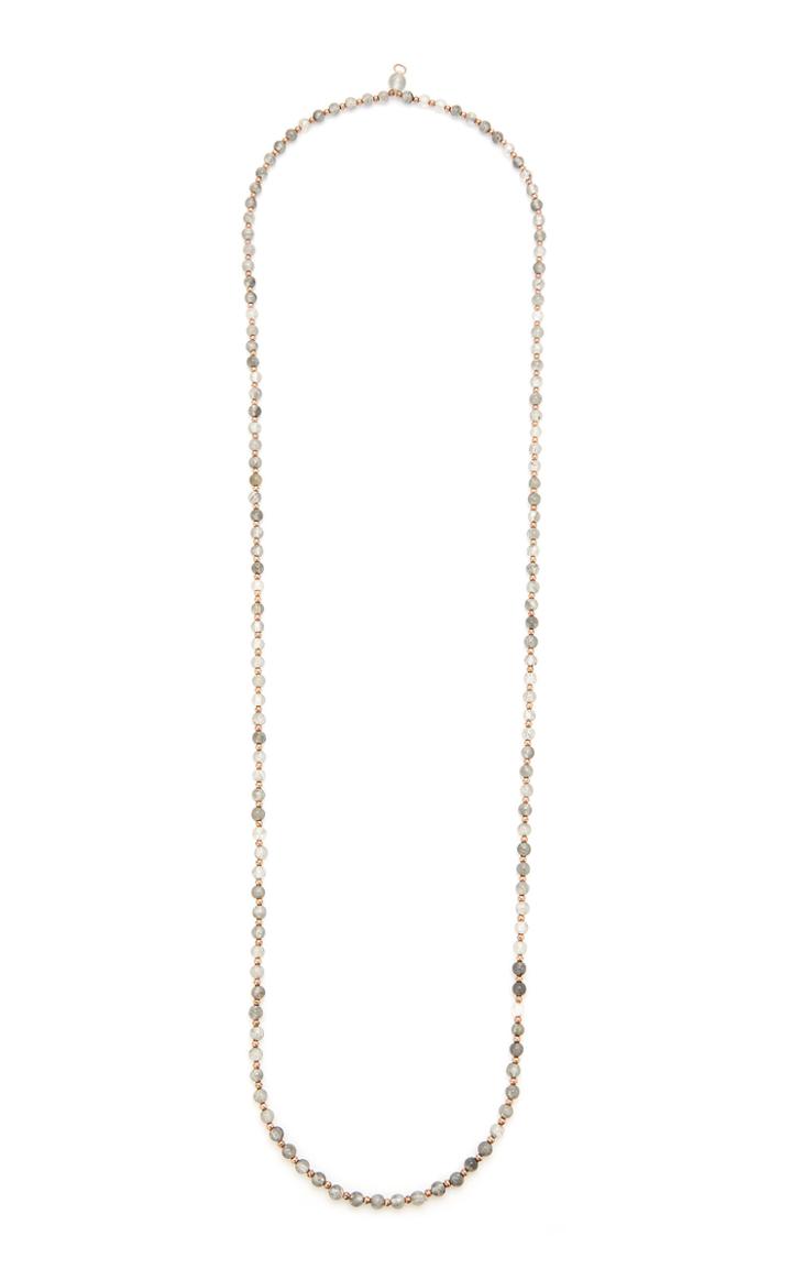 Diane Kordas Grey Quartz Id Tag Necklace