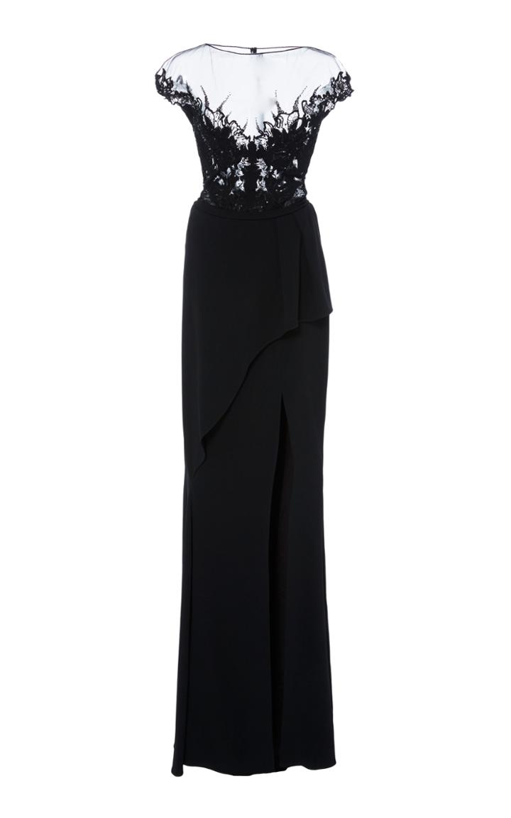 Pamella Roland Lace Cutwork Gown