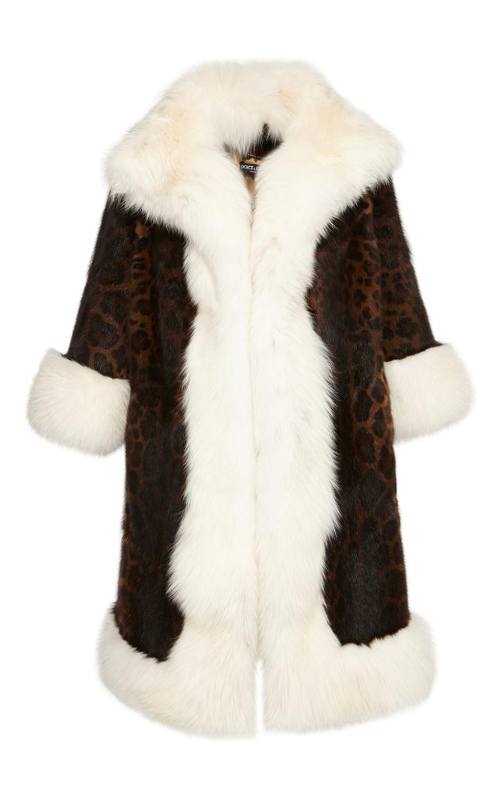 Dolce & Gabbana Animal Print Fur Coat
