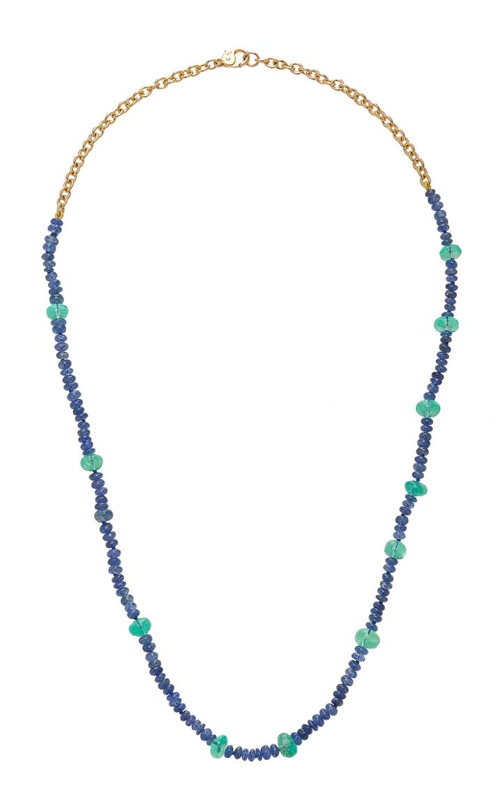 Objet-a La Plage 18k Gold, Sapphire And Emerald Necklace