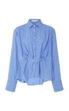 Palmer/harding Palmer//harding Belted Pinstriped Poplin Shirt