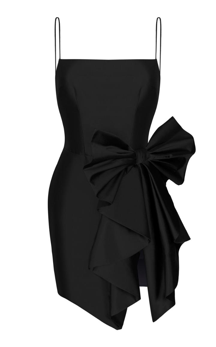 Moda Operandi Rasario Bow Draped Silk Dress Size: 36
