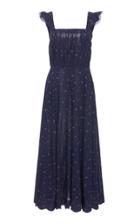 Evi Grintela Frances Ruched Cotton-voile Midi Dress