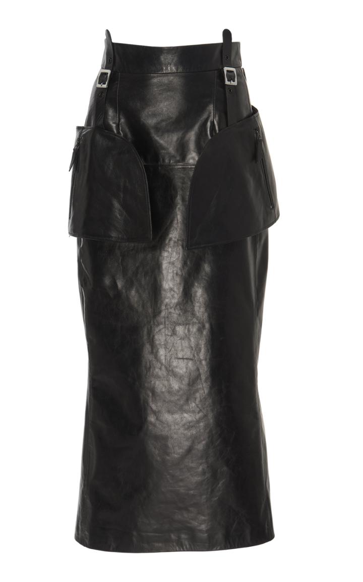 Olivier Theyskens Nasta High-rise Harness Leather Pencil Skirt