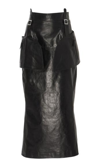 Olivier Theyskens Nasta High-rise Harness Leather Pencil Skirt