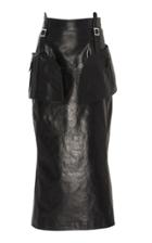 Olivier Theyskens Nasta High-rise Harness Leather Pencil Skirt