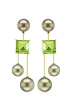 Moda Operandi Assael One Of A Kind 18k Green Gold And Peridot Square Mobile Earrings