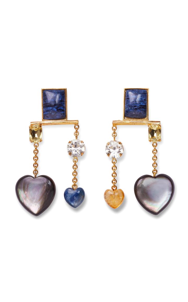 Lizzie Fortunato Lucky Gold-plated Brass And Multi-stone Drop Earrings