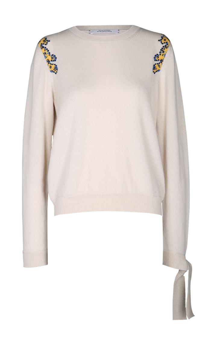 Dorothee Schumacher Eclectic Ease Embroidered Shoulder Sweater