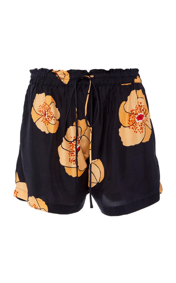 Acler Antol Printed Silk Shorts