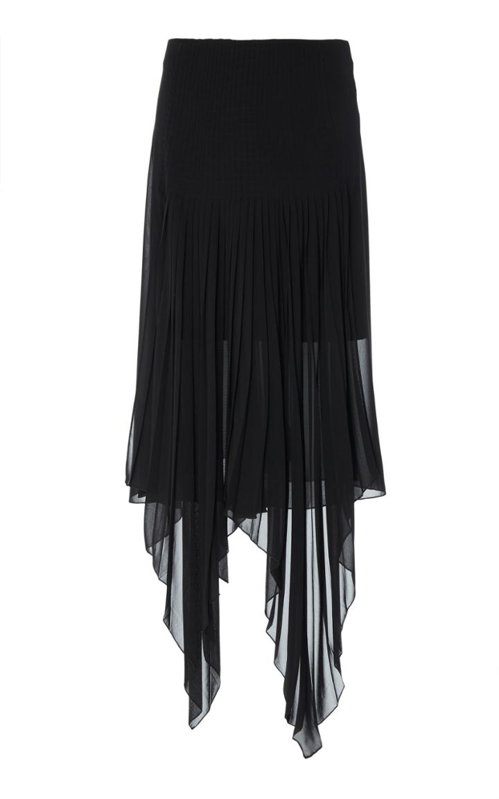 Akris Layered Chiffon Pliss Skirt