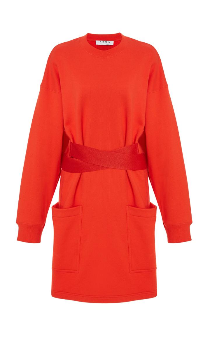 Proenza Schouler Pswl Satin-trimmed Cotton-jersey Dress
