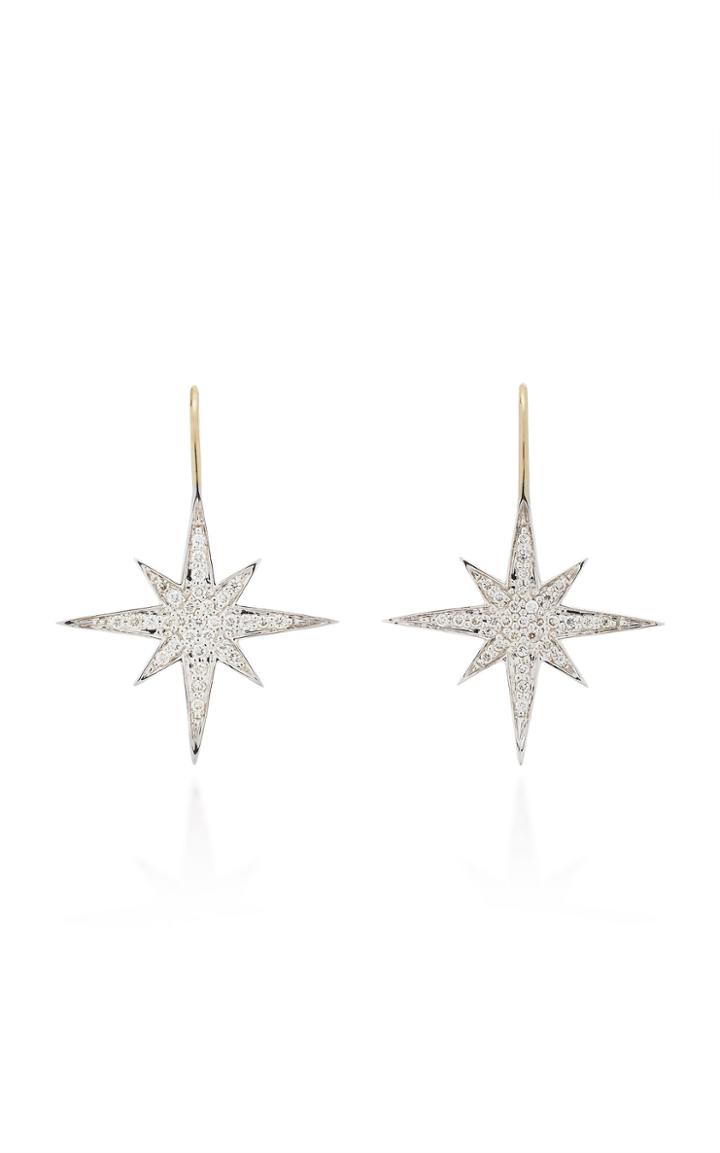 Sydney Evan Pave Starburst French Wire Earrings