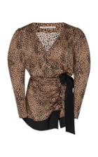 Alessandra Rich Silk Jacquard Leopard Mini Dress