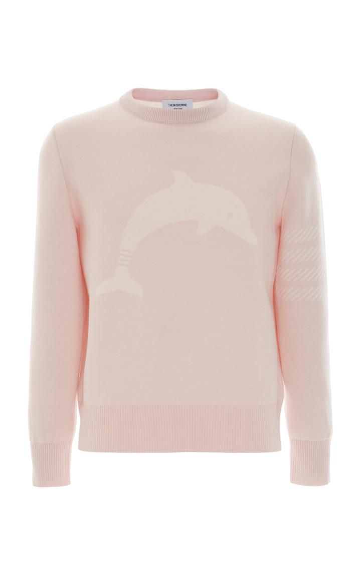 Thom Browne Dolphin Intarsia-knit Merino Wool Sweater