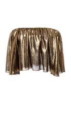 Caroline Constas Strapless Metallic Crop Top