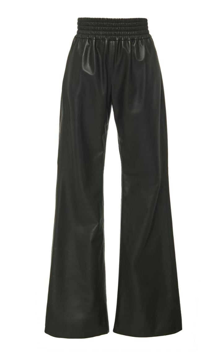 Moda Operandi Gabriela Hearst Themis Leather Flared Pants Size: 42