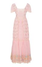 Moda Operandi Loveshackfancy Norma Cotton Drop Hem Maxi Dress Size: 00
