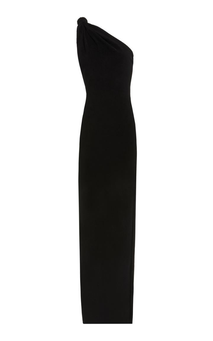 Brandon Maxwell Knotted One-shoulder Cady Dress