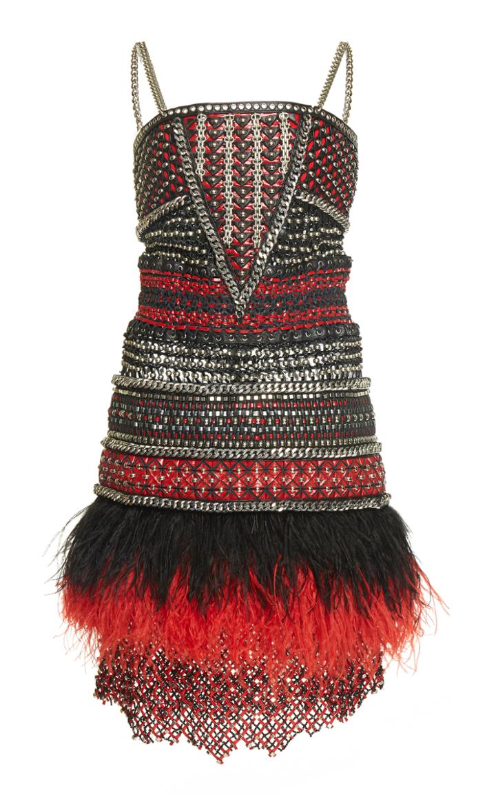 Balmain Braided Chain Short Dress
