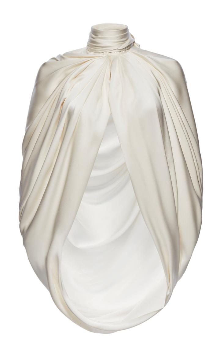 Magda Butrym Medford Scarf-detailed Draped Silk-satin Cape